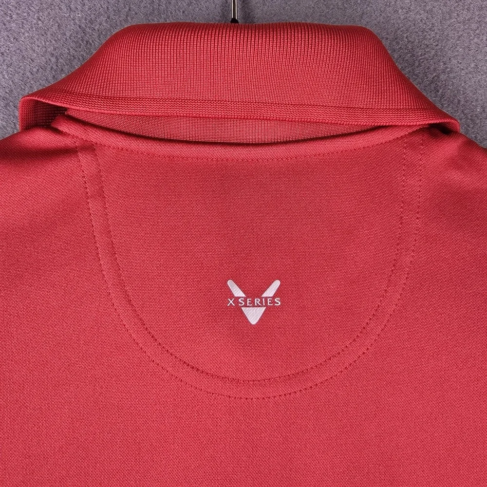 Callaway Golf‎ Shirt X Series Polo Red Mens Medium Stretch Performance Bomb - Picture 5 of 10